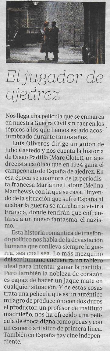 Recorte de prensa del periódico ABC sobre la película
