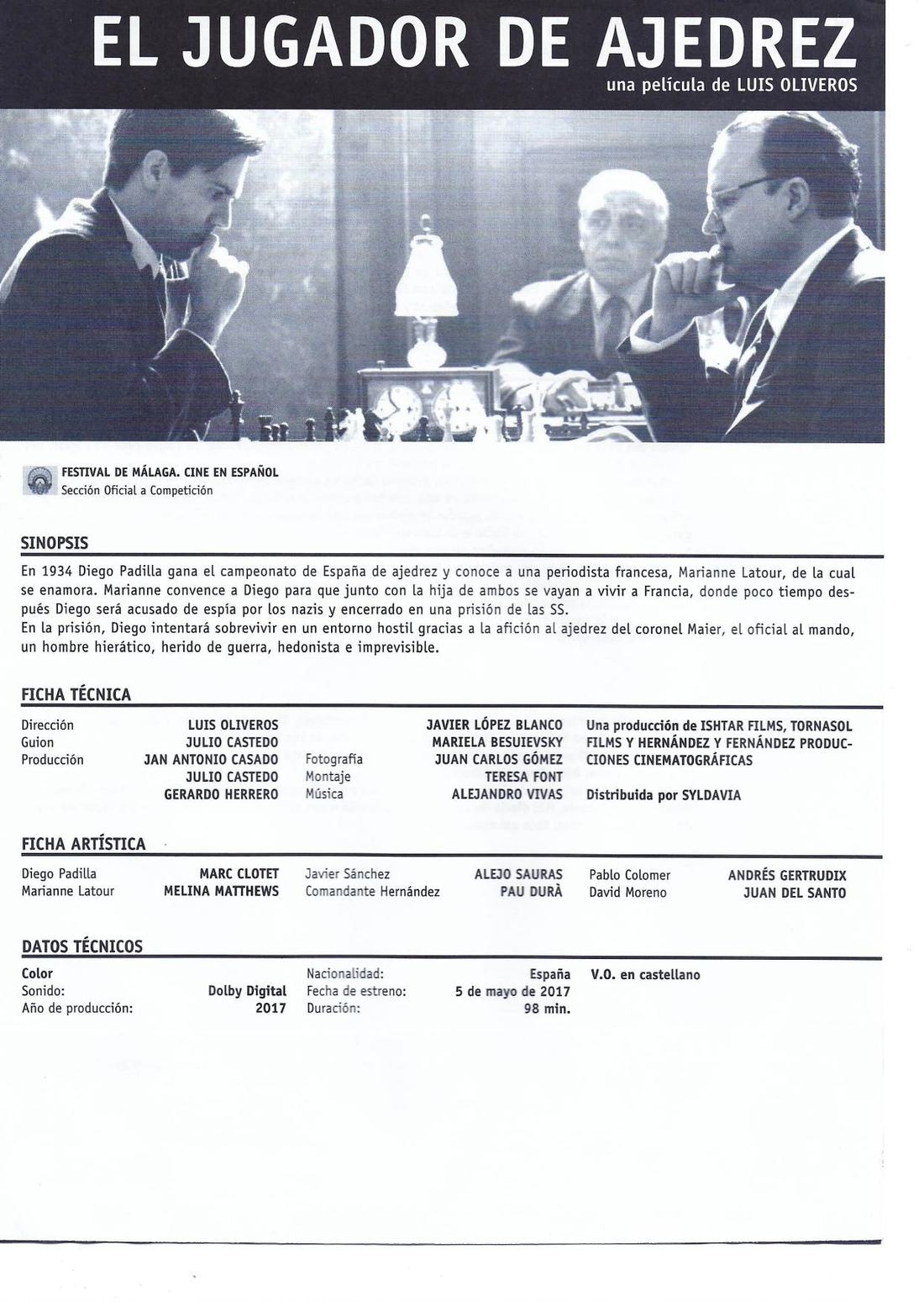 Ficha de programación de Cines Renoir
